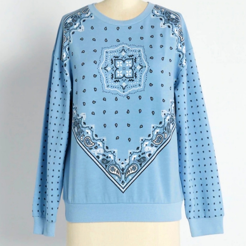 NWT Modcloth Bandana Style Sweatshirt - Picture 1 of 4